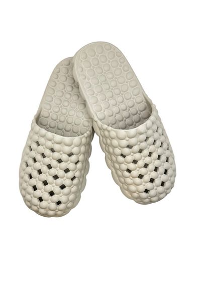 TECOS Closed-toe slippers for women, "bubble" design, size 40, gray, 25 centimeters