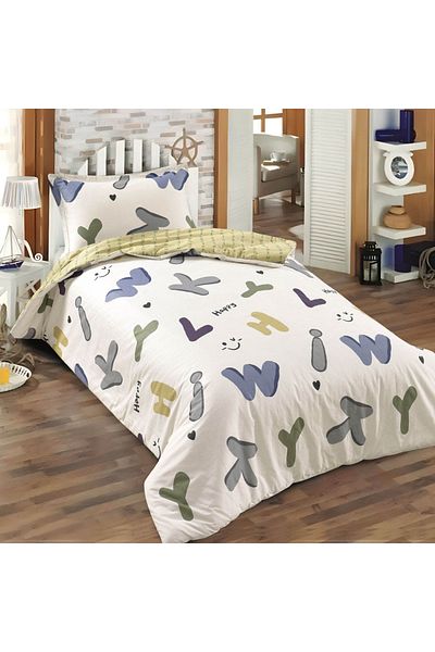 Alhabib bedding Luxury single and a half spring summer bedspread, white, multi-colored, cotton, 2 pieces