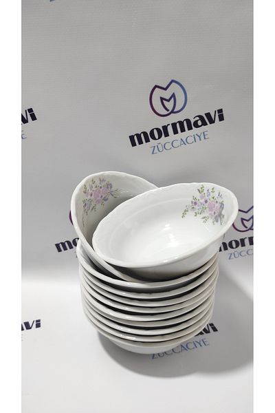 Porland 13 cm Porcelain Bouquet - 12-Piece Bowl (12 Pcs)