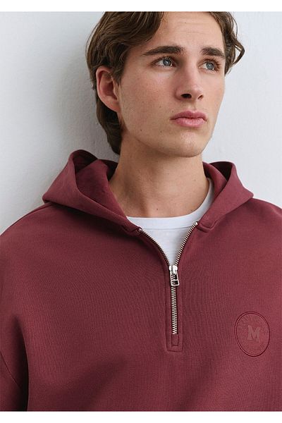 Mavi Burgunderfarbenes Sweatshirt mit halbem Reißverschluss 0S10305-70396