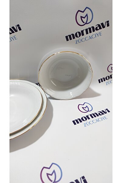 Porland Porselen Altın Yaldız 18 Parça 6 Kişilik Yemek Takımı (SERVİS TABAĞI ...