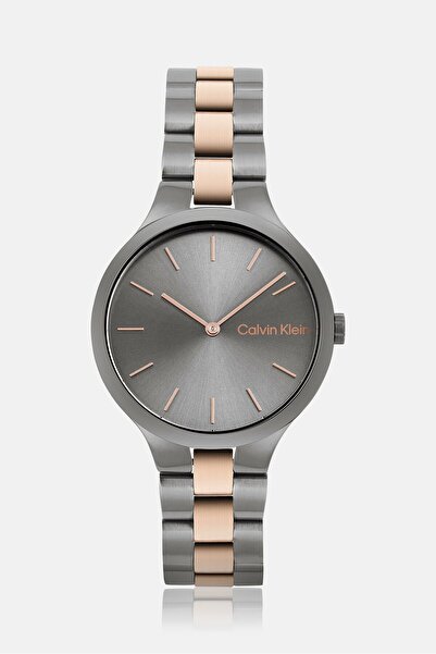 Calvin Klein Women 25200127 Stainless Steeles Analog Watches, Grey/gold