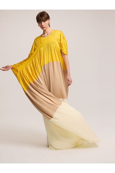 BAQA Gathered three color dress