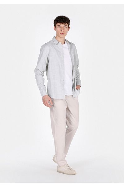 Colin's Slim Fit Mid Waist Long Leg Men's Beige Trousers