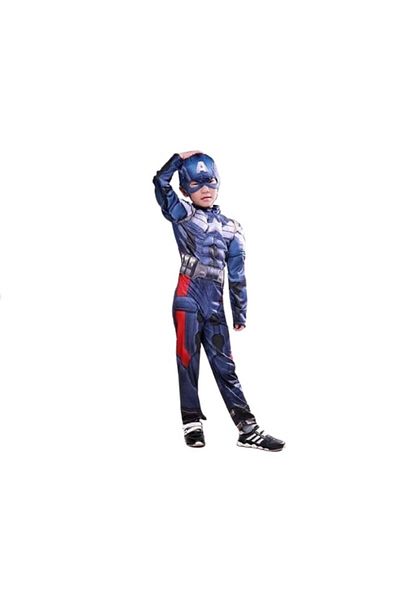 Depox Costum de carnaval cu mușchi de căpitan America, Marvel, 3-5 ani, 100-110 cm