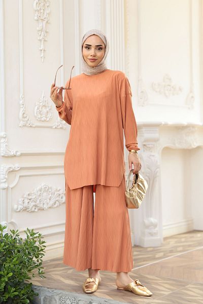 LOCCO Women's Fluffy Fabric Suit Orange