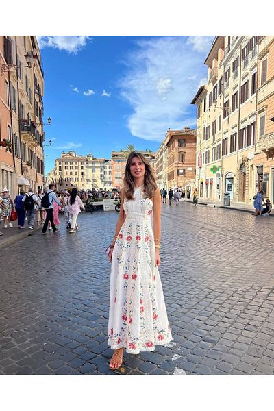 Kashaya Women's Linen Fabric Lace Embroidered Newrul Detailed Zimmerman Model Dress