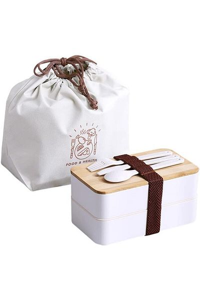 COOYA 1200ml Bamboo Lid Lunch Bento Box,Adjustable Strap Leak-proof,Portable Easy to Use