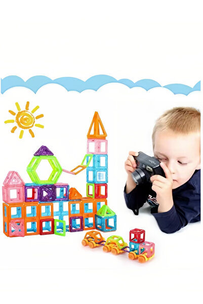Yelajoy مجموعة مكعبات بناء مغناطيسية مكونة من 95 قطعة، لعبة بناء تعليمية ثلاثية الأبعاد، للأولاد والبنات