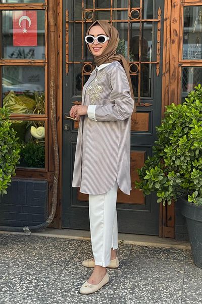 FUAT GÜRSEN Fuat gursen tunic 25y-3301 beige