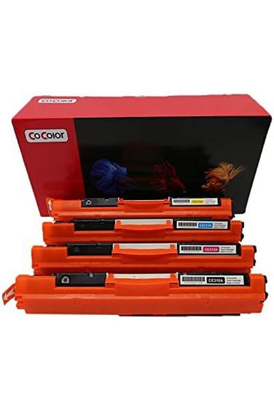 cocolor 125A Full Color Printer Cartridge Set CB543A CB542A CB541A CB540A Compatible with HP CP1215,