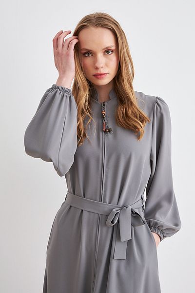 VAVİNOR Belted Ferace - Gray
