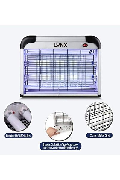 LYNX Electric Insect and Fly Killer with LED Lighting for Indoor Spaces, 20W Mosquito and Fly Trap for Ho