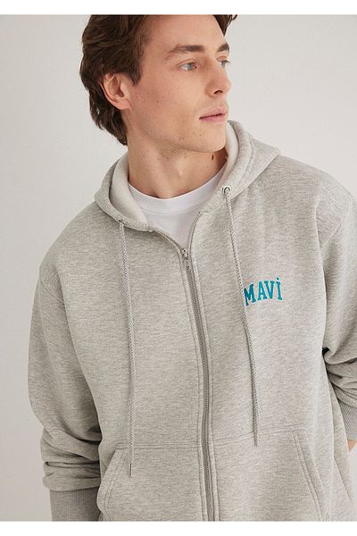Mavi Šedá mikina s potištěným logem a kapucí 0611715 -80196