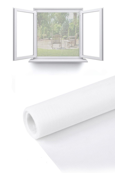 Beatitude Yapışkanlı Sineklik 130x150 Cm Çift Kanat Beyaz Tül Sineklik Pratik Pencere Uçuşan Sinek Tutucu Ağ