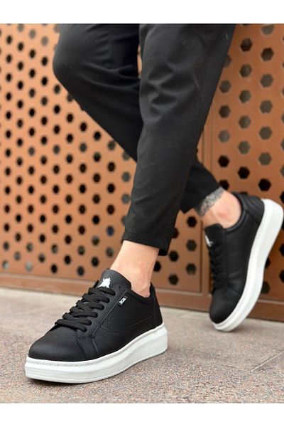BOA Ba0423 Boa Thick High Sole Black Lace-Up Sports Men's Shoes