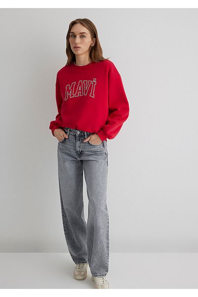Mavi Rotes Sweatshirt mit Logo-Print 1611192 -70467