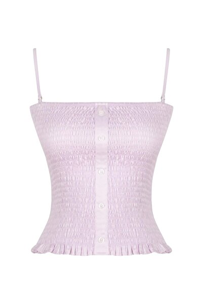 AURA BEA POPLİN CROP GÖMLEK & BRA LİLA