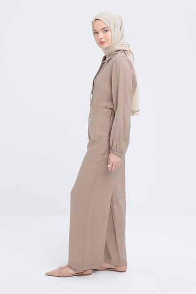 ALLDAY Modal Wide Leg Trousers with Side Zipper