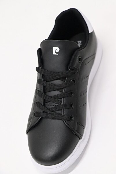 Pierre Cardin Rahat Kalıp Bağcıklı Spor Ayakkabı Sneaker Siyah Beyaz
