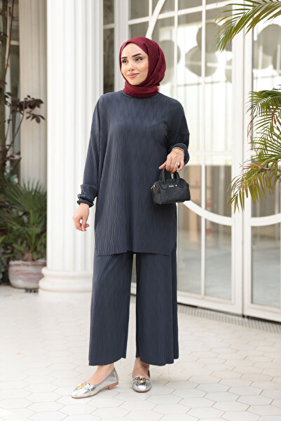 LOCCO Costum de damă din pânză pufoasă Antracit