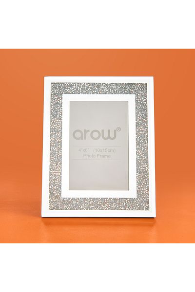 AROW إطار زجاجي لامع - فضي - 10x15 سم