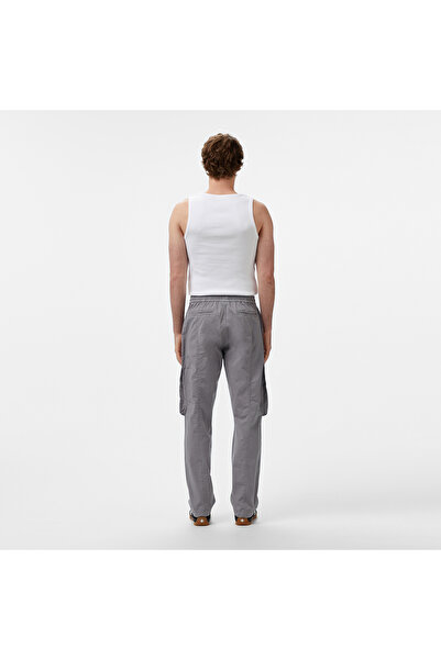 United 4 UNITED4 Oversize Erkek Gri Pantolon