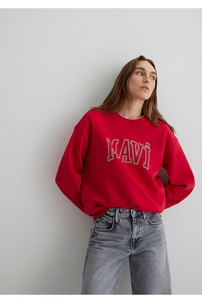 Mavi Rotes Sweatshirt mit Logo-Print 1611192 -70467