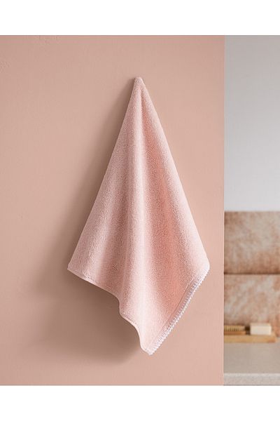 Madame Coco Aveline Crochet 100% Cotton Face Towel - Powder/White - 50X70 cm