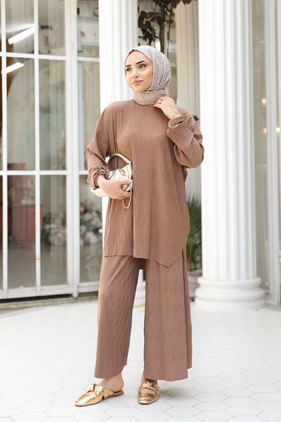 LOCCO Women's Fluffy Fabric Suit Mink