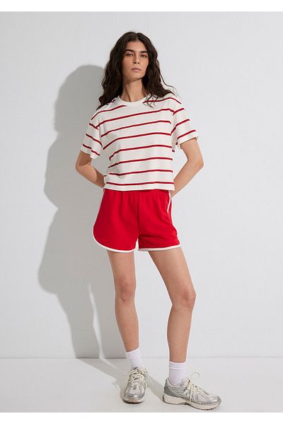 Mavi Red Striped Crop T-Shirt Crop / Short Cut 1612260 -86680