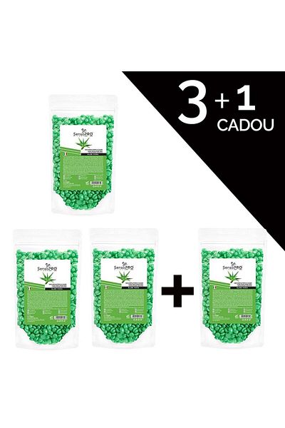 SensoPRO Milano Set 3 1 Free Elastic Hair Removal Wax Granules Aloe Vera, 100g