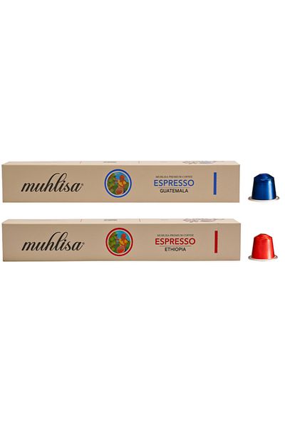 Omnex Muhlisa Espresso Capsule Coffee 2 Cans Guatemala, Ethiopia (20 Capsules) 100% Arabica