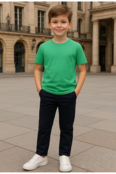 Mcrkids Tricou unisex cu mânecă scurtă de culoare turcoaz