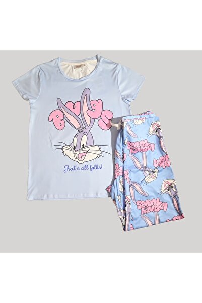 Looney Tunes WOMENS SHORT SLEEVE PAJAMA SETS , SILKY POLYESTER
