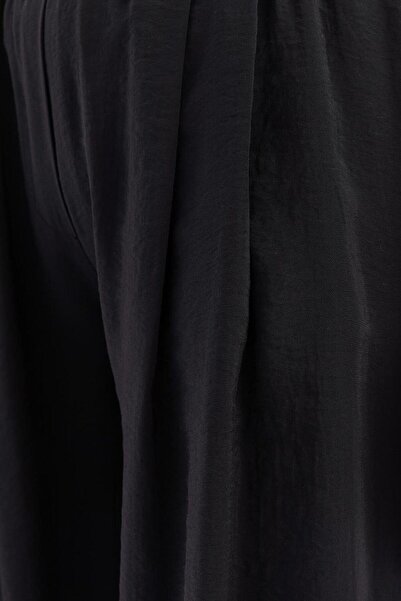 ALLDAY S77118A0 Women's Elastic Waist Palazzo Modal Trousers