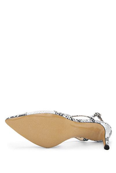 Tamer Tanca Women's Genuine Leather Black/White Heeled Shoes