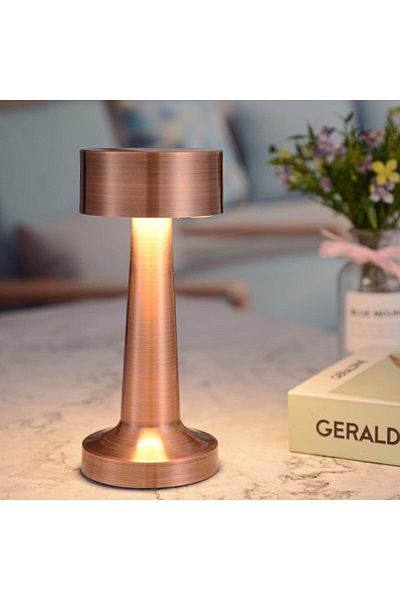 COOYA LED touch desk lamp, 3 color temperatures, 3 dimming levels, USB charging, even lighting, rose gold