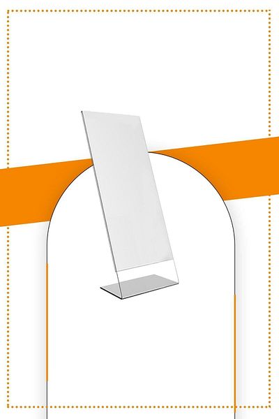 Etias Reklam A7 L Type Vertical Table Top 5 Pack / Transparent Plexi Foiling / Brochure Holder