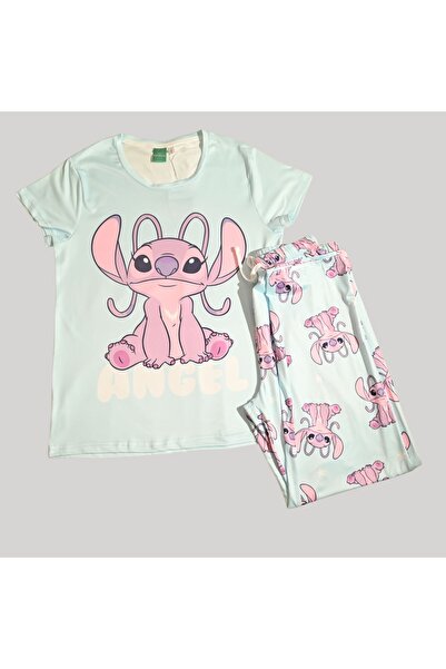 Lilo & Stitch WOMENS SHORT SLEEVE PAJAMA SETS , SILKY POLYESTER