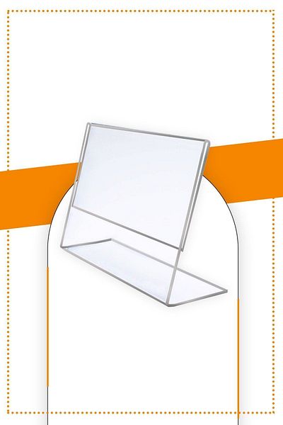 Etias Reklam A4 L Type Horizontal Table Top Transparent Plexi Fountain / Brochure Holder