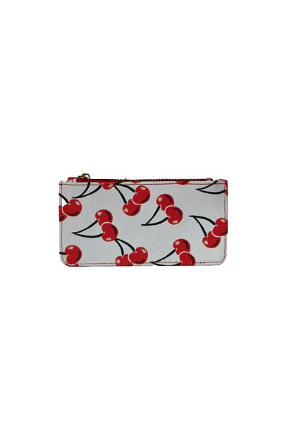 Ecrou Cherry Patterned Card Holder White