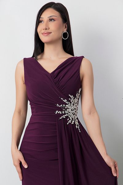 PULLIMM Rochie de seara cu fanta cu strasuri ECR5301