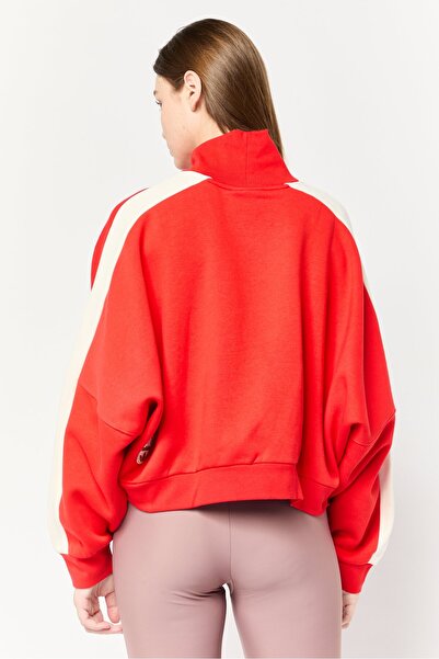 adidas Women Sportswear Fit Long Sleeve Outdoor Hoodie, Red