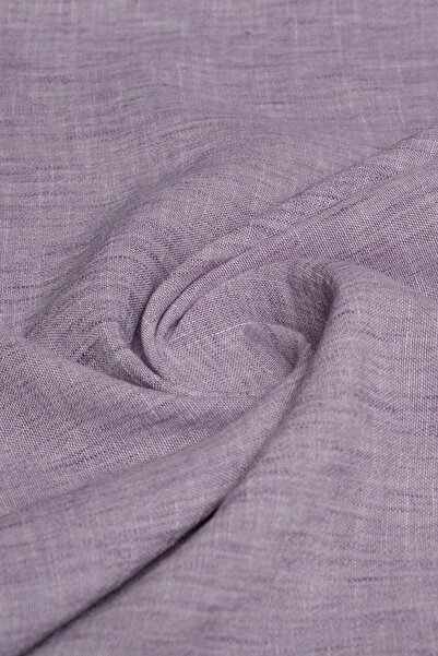 Kumaş Deposu Keten Görünümlü Polyester Lila Rengi Dokuma Kumaş