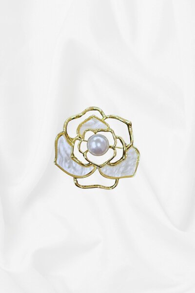 Spazio İrido Broş BEYAZ