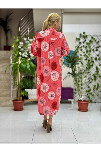 Punta Otantik YG301004 Італійська сорочка-парео з котонної тканини Кораловий