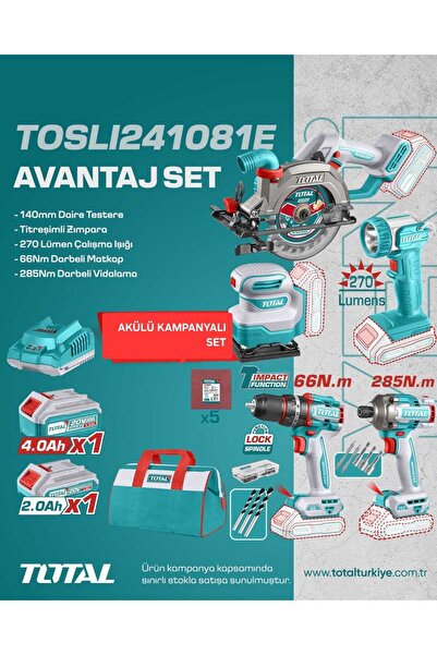 TOTAL AKÜLÜ AVANTAJLI 5 Lİ SET elits hırdavat tarafından gönderilecektir