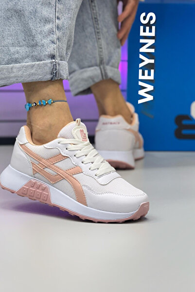 BİKAJOO Ženske bijele i ružičaste prugaste dnevne sportske cipele Ortopedsko ...