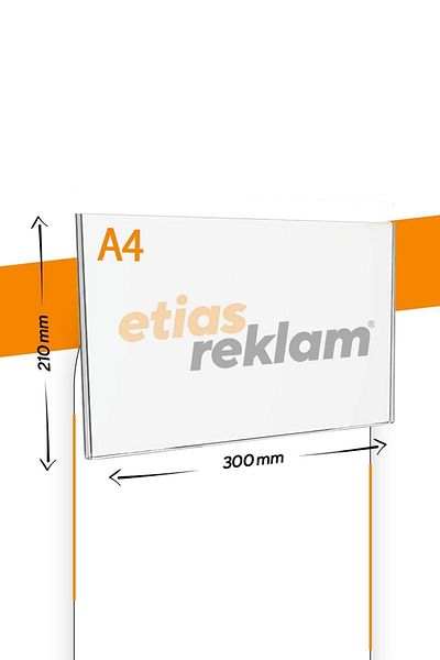 Etias Reklam A4 U Type Horizontal Table Top 10 Pack / 2.8 Mm Transparent Plexi Fountain / Brochure Holder